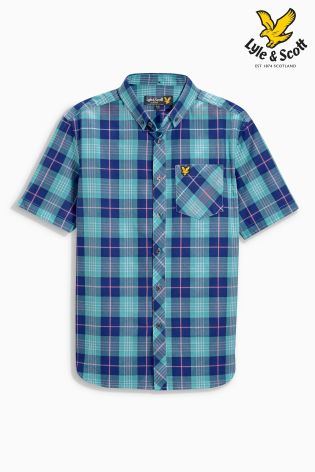 Green Lyle & Scott Check Short Sleeve Shirt